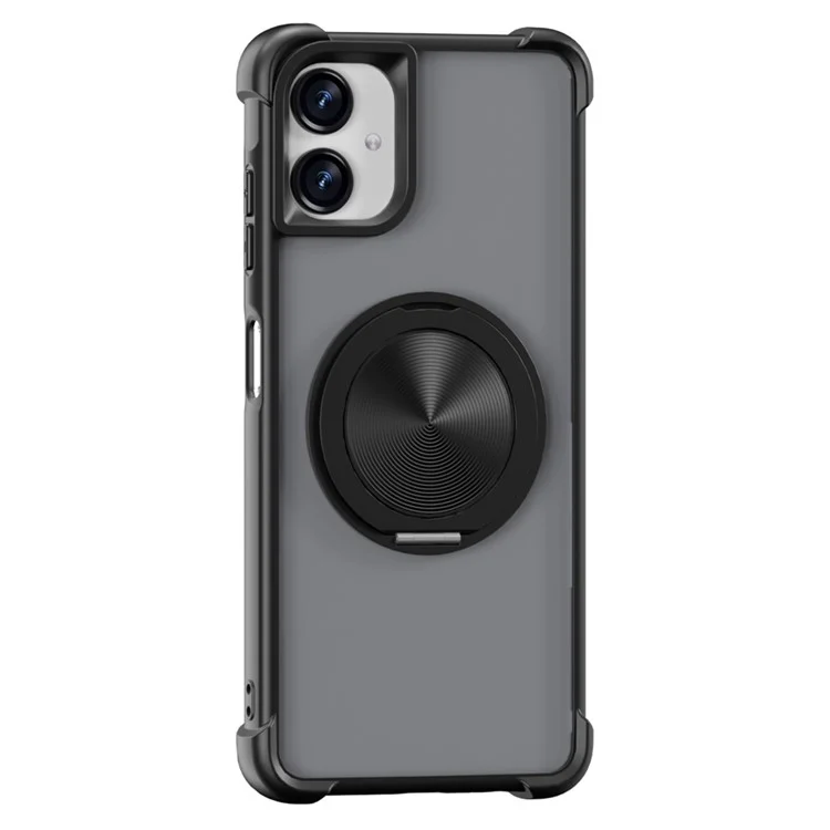 For Samsung Galaxy A06 4G Case Compatible with MagSafe CD Vein Kickstand TPU + PC Phone Cover - Black