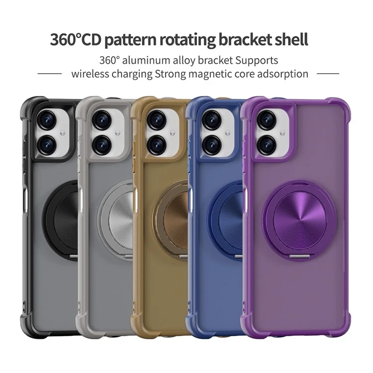 For Samsung Galaxy A06 4G Case Compatible with MagSafe CD Vein Kickstand TPU + PC Phone Cover - Black