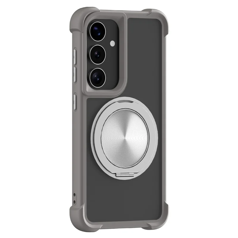 For Samsung Galaxy A16 4G / 5G Case Compatible with MagSafe CD Vein Kickstand TPU + PC Phone Cover - Grey