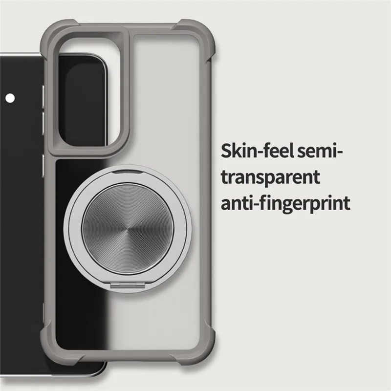 For Samsung Galaxy A16 4G / 5G Case Compatible with MagSafe CD Vein Kickstand TPU + PC Phone Cover - Grey