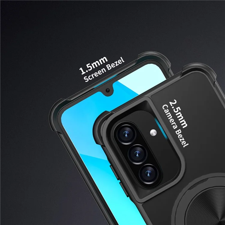 Capa para Samsung Galaxy A26 5G Compatível com MagSafe, Design de Veias com Suporte, TPU + PC - Preto