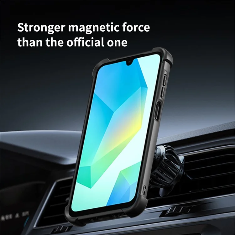 Capa para Samsung Galaxy A26 5G Compatível com MagSafe, Design de Veias com Suporte, TPU + PC - Preto