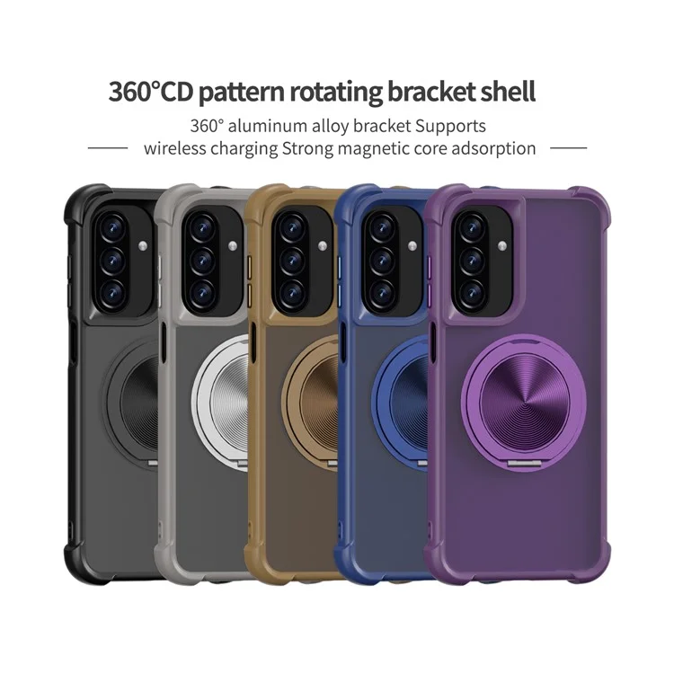 Capa para Samsung Galaxy A26 5G Compatível com MagSafe, Design de Veias com Suporte, TPU + PC - Preto