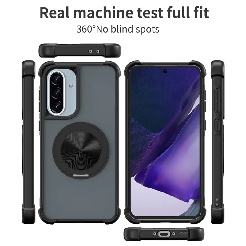 For Samsung Galaxy A36 5G Case Compatible with MagSafe CD Vein Kickstand TPU + PC Phone Cover - Black
