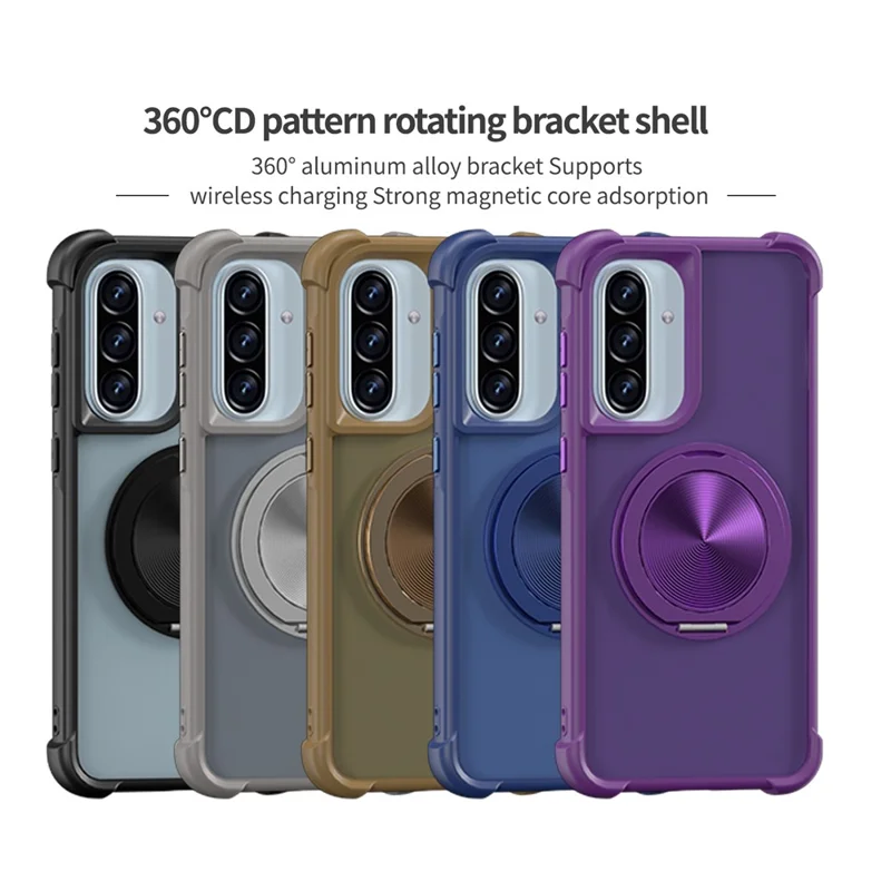 For Samsung Galaxy A36 5G Case Compatible with MagSafe CD Vein Kickstand TPU + PC Phone Cover - Black