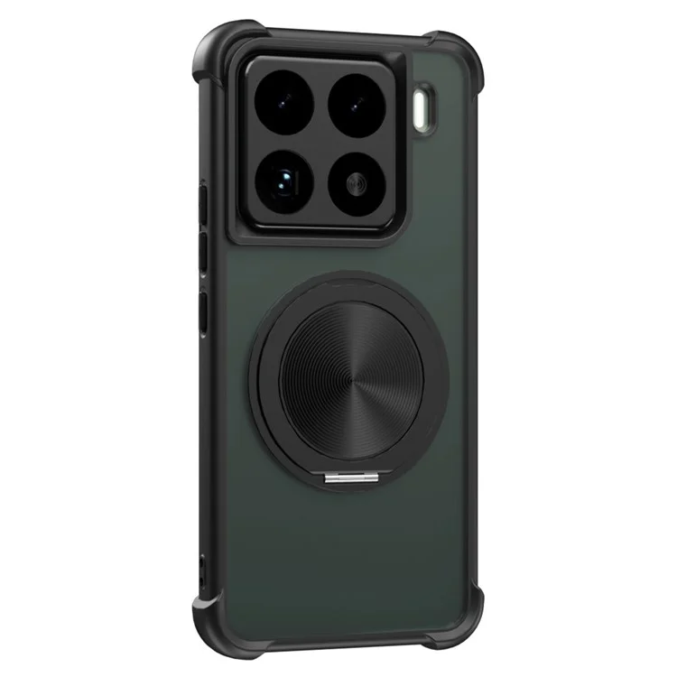 Capa para Xiaomi 15 Pro Compatível com MagSafe Padrão de Veias com Suporte Dobrável TPU + PC - Preto