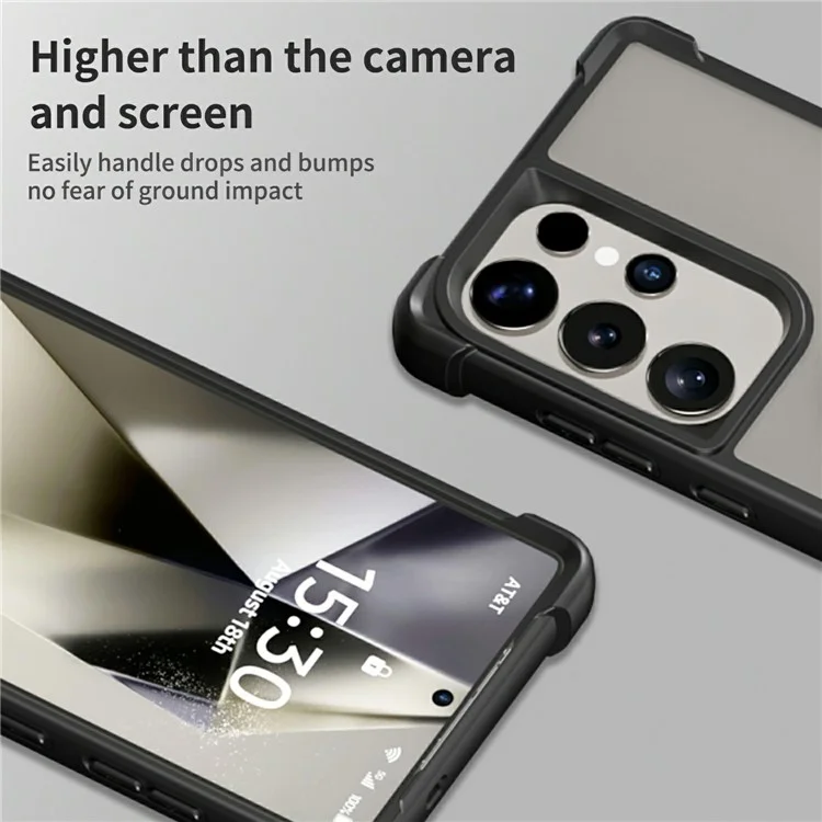 Чехол для Samsung Galaxy S24 Ultra, совместимый с MagSafe, с подставкой и текстурой CD Vein, из ТПУ + ПК - Черный