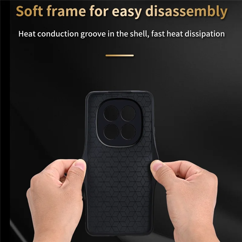 AZNS For Xiaomi Redmi Note 14 Pro 4G Case Protective PU Leather Covered TPU Phone Shell - Blue