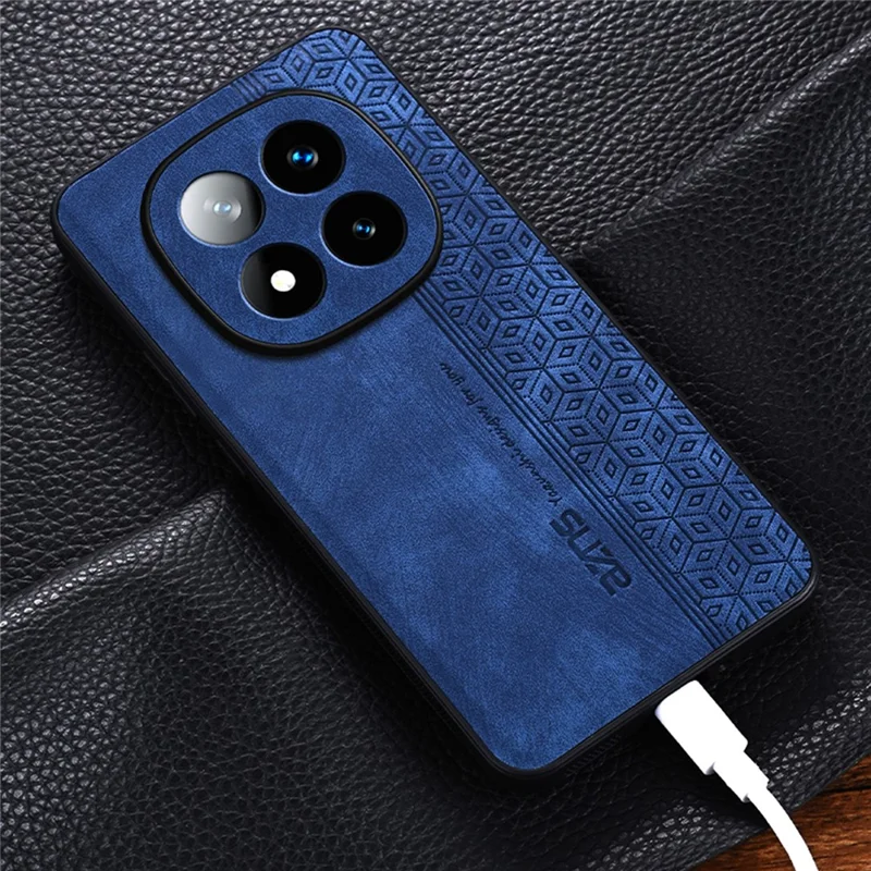 AZNS For Xiaomi Redmi Note 14 Pro 4G Case Protective PU Leather Covered TPU Phone Shell - Blue