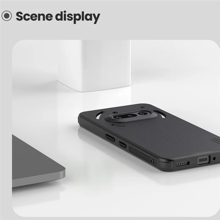 NILLKIN Frosted Shield Pro For Nothing Phone (3a) Case Matte PC + TPU Phone Cover - Black
