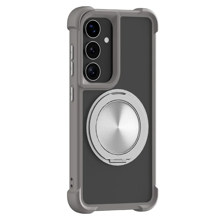 Capa compatível com Samsung Galaxy S25 / S24 com MagSafe, suporte de CD, veias, TPU + PC - Cinza