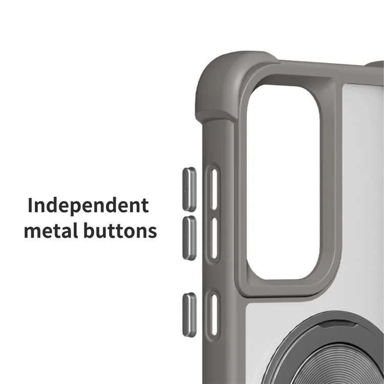 Capa compatível com Samsung Galaxy S25 / S24 com MagSafe, suporte de CD, veias, TPU + PC - Cinza