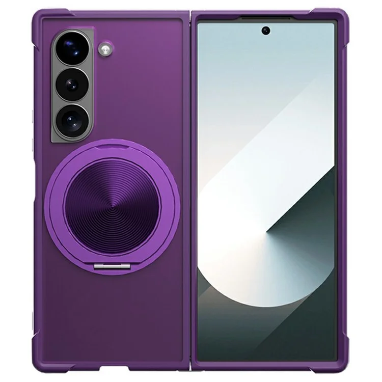 For Samsung Galaxy Z Fold5 5G Case Compatible with MagSafe CD Vein Kickstand TPU + PC Phone Cover - Purple