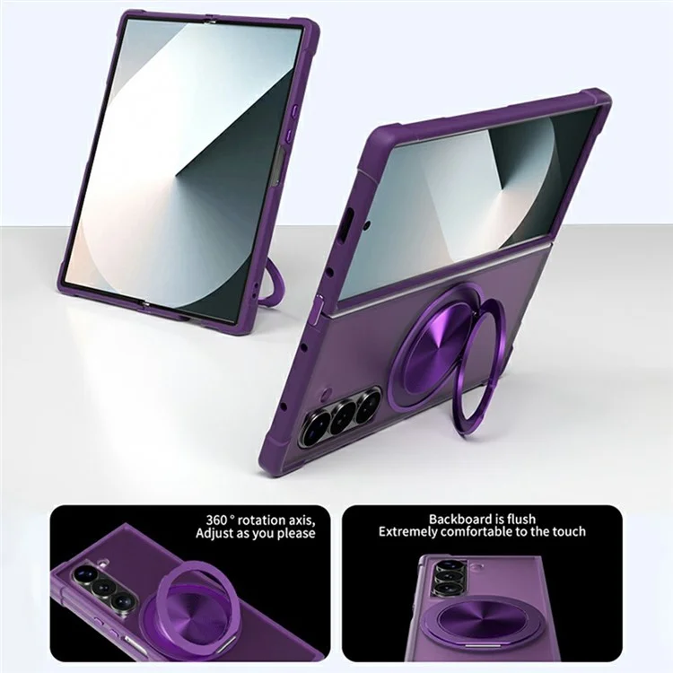 For Samsung Galaxy Z Fold5 5G Case Compatible with MagSafe CD Vein Kickstand TPU + PC Phone Cover - Purple