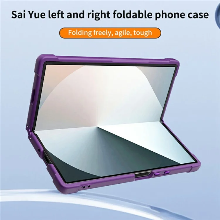 For Samsung Galaxy Z Fold5 5G Case Compatible with MagSafe CD Vein Kickstand TPU + PC Phone Cover - Purple