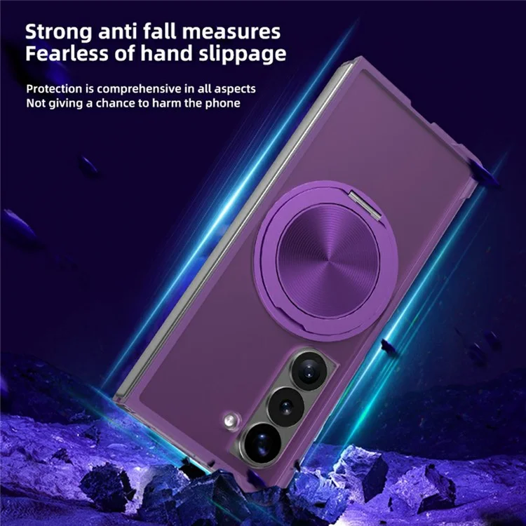 For Samsung Galaxy Z Fold5 5G Case Compatible with MagSafe CD Vein Kickstand TPU + PC Phone Cover - Purple