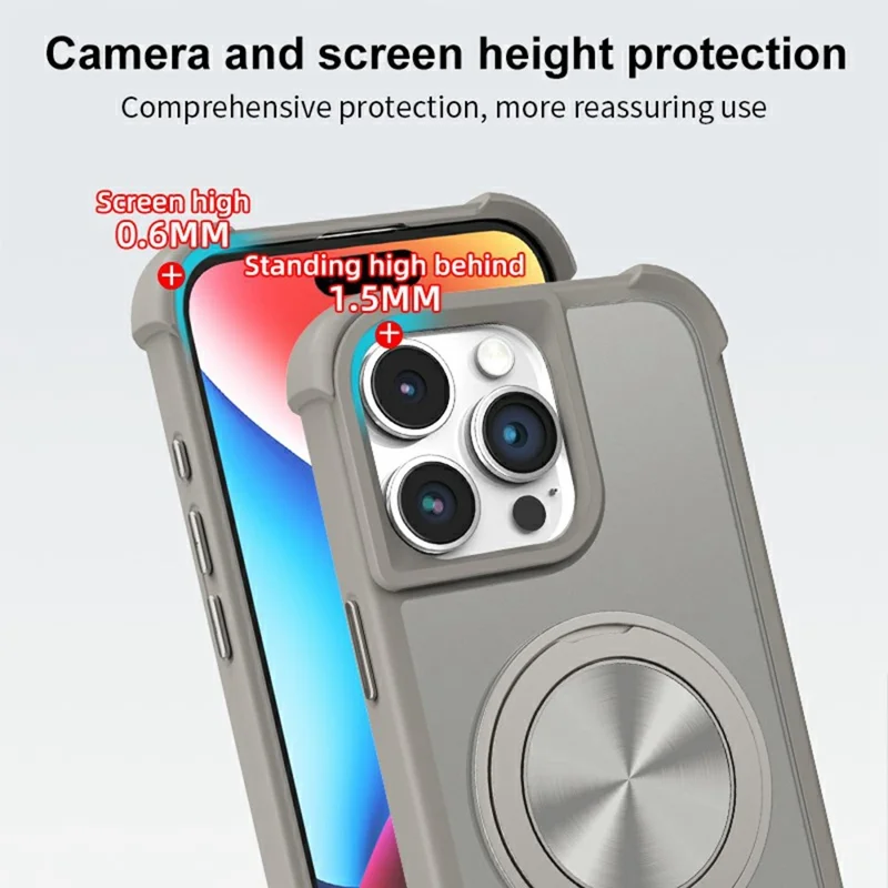 Funda para iPhone 15 Compatible con MagSafe, Diseño de Venas de CD, Soporte Plegable, TPU + PC - Negro