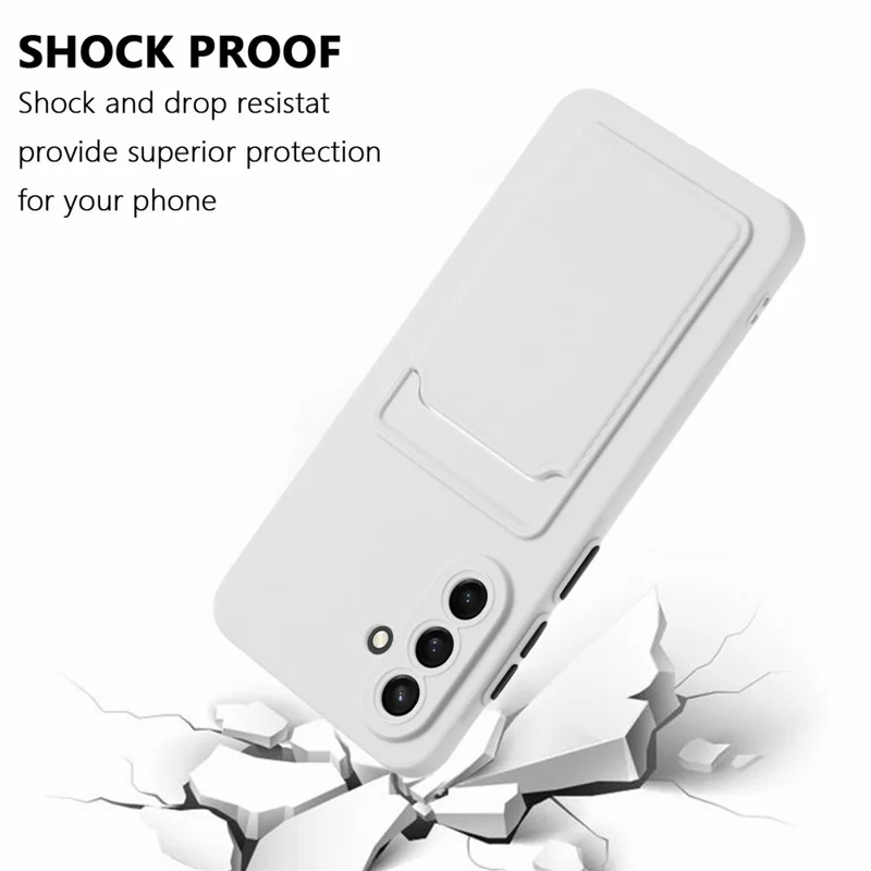 For Samsung Galaxy A36 5G Case Card Slot Matte Fingerprint-Free Back Cover - White