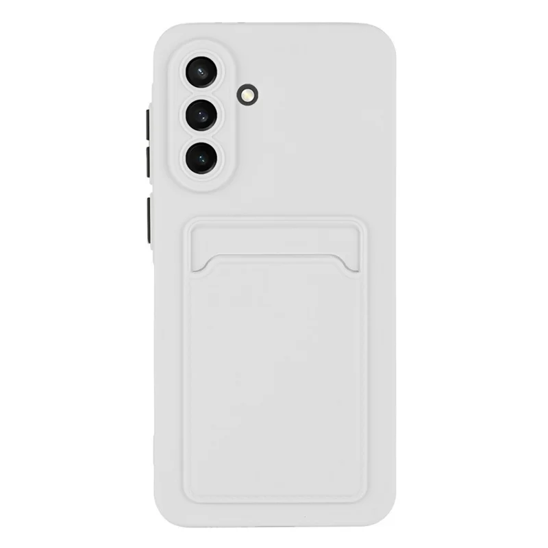 Voor Samsung Galaxy A56 5G hoesje met kaartslot matte vingerafdrukbestendige achterkant - Wit