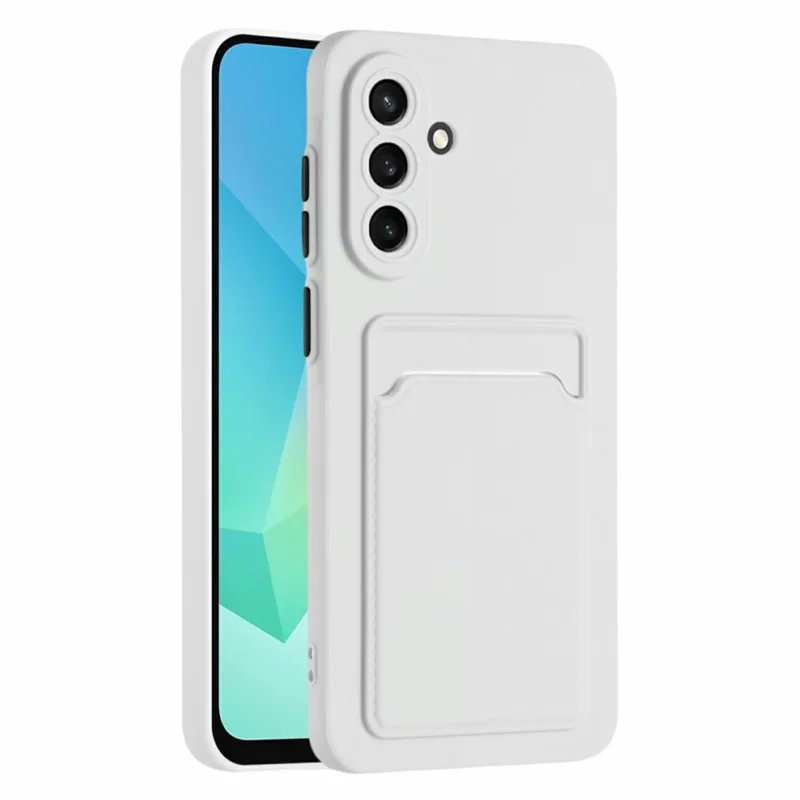 Voor Samsung Galaxy A56 5G hoesje met kaartslot matte vingerafdrukbestendige achterkant - Wit
