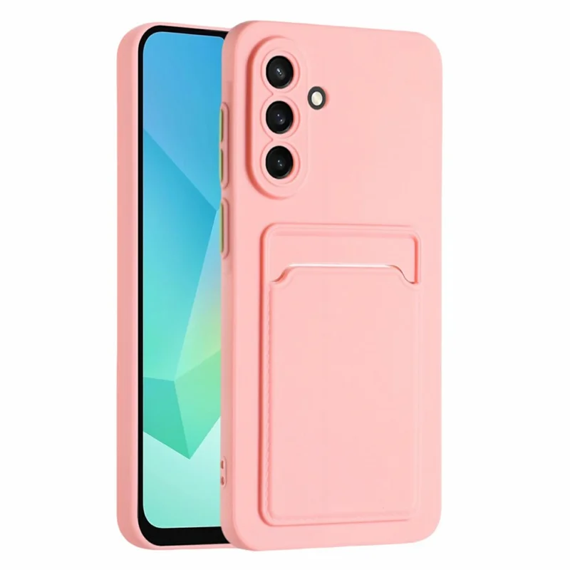 For Samsung Galaxy A56 5G Case Card Slot Matte Fingerprint-Free Back Cover - Pink