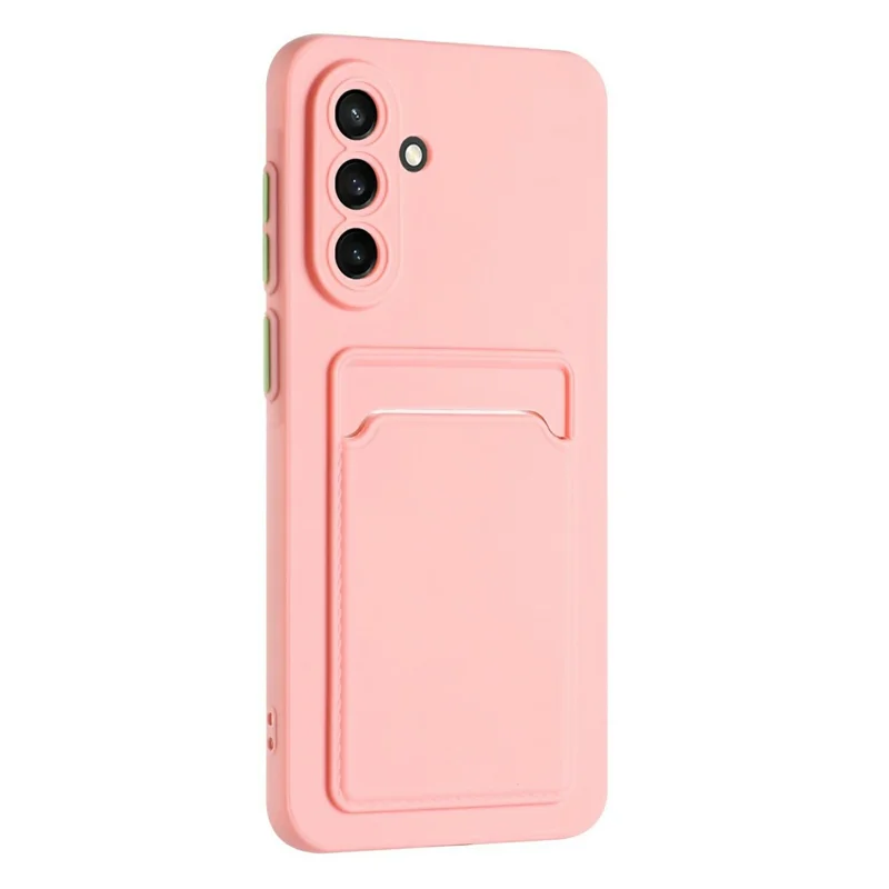 For Samsung Galaxy A56 5G Case Card Slot Matte Fingerprint-Free Back Cover - Pink
