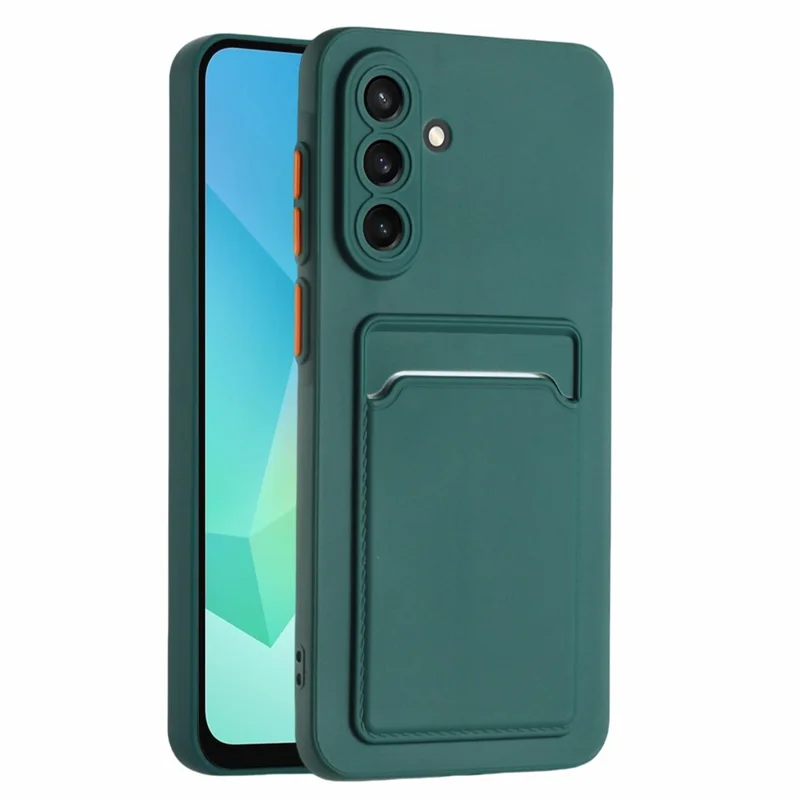 For Samsung Galaxy A56 5G Case Card Slot Matte Fingerprint-Free Back Cover - Green