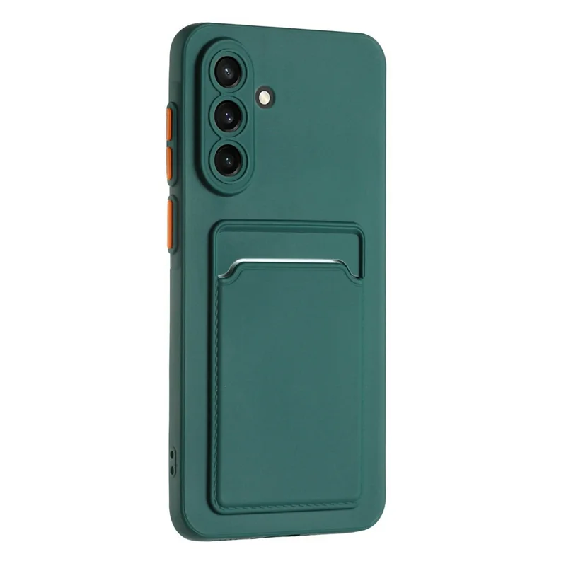 For Samsung Galaxy A56 5G Case Card Slot Matte Fingerprint-Free Back Cover - Green