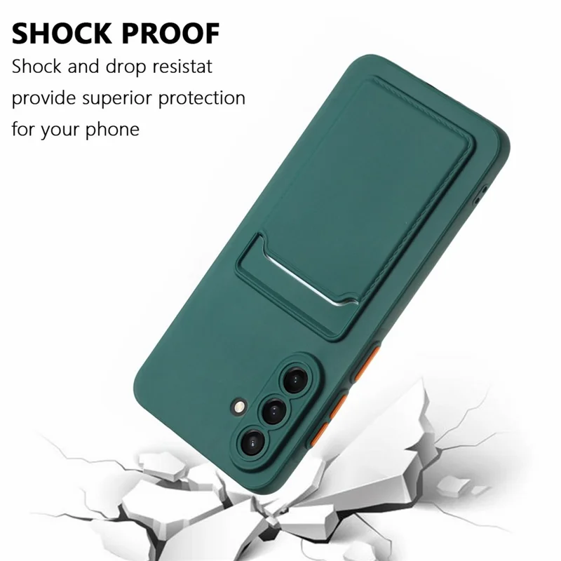 For Samsung Galaxy A56 5G Case Card Slot Matte Fingerprint-Free Back Cover - Green