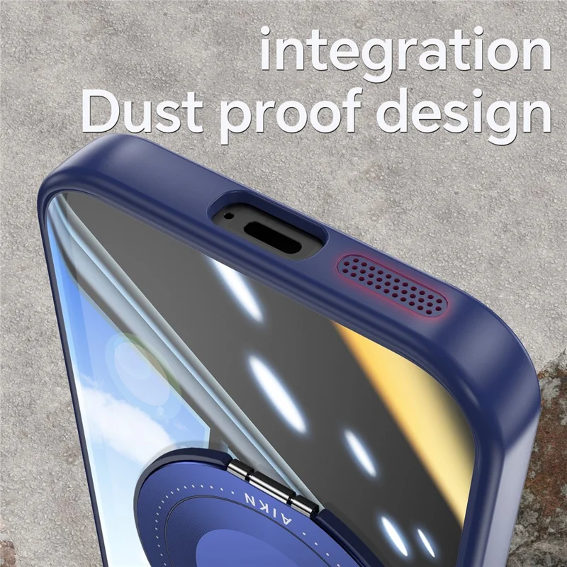 For Google Pixel 9a Magnetic Case PC + TPU Phone Cover with Rotating Metal Kickstand, Lens Protector - Blue