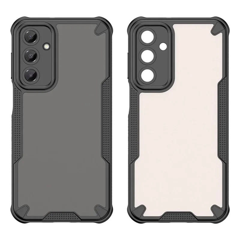 WANLONFENG MFFJ2 Series For Samsung Galaxy A16 4G  /  5G Back Cover with 2PCS Tempered Glass TPU + Acrylic Phone Case - Black