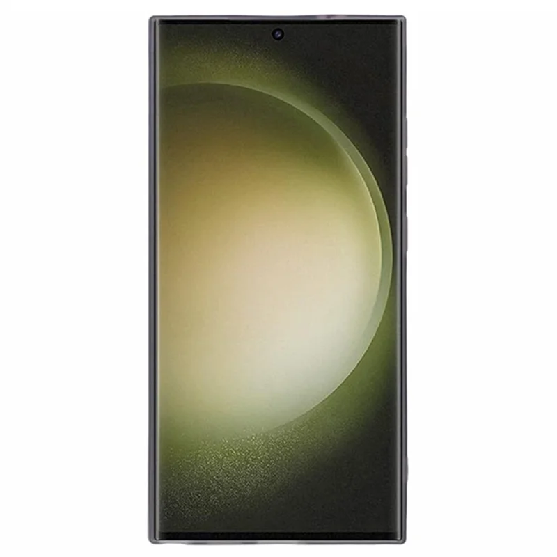 WANLONFENG DKSM2 Series For Samsung Galaxy S24 Ultra Case TPU Clear Phone Cover with 2Pcs Screen Film  /  Electroplated Lens Frame - Transparent Black