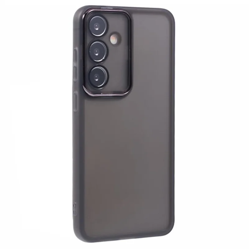 WANLONFENG DKSM2 Series For Samsung Galaxy A05s 4G Case TPU Clear Phone Cover with 2Pcs Screen Film  /  Electroplated Lens Frame - Transparent Black