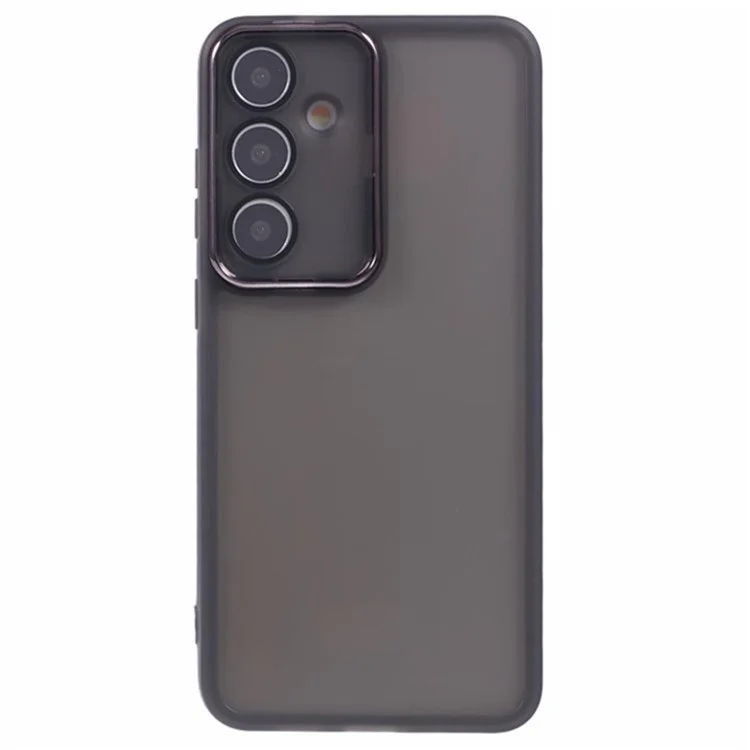 WANLONFENG DKSM2 Serie per Samsung Galaxy Galaxy A34 5G Cover in TPU Trasparente con 2 Pellicole Protettive per Schermo / Cornice Lente Elettroplaccata - Nero Trasparente