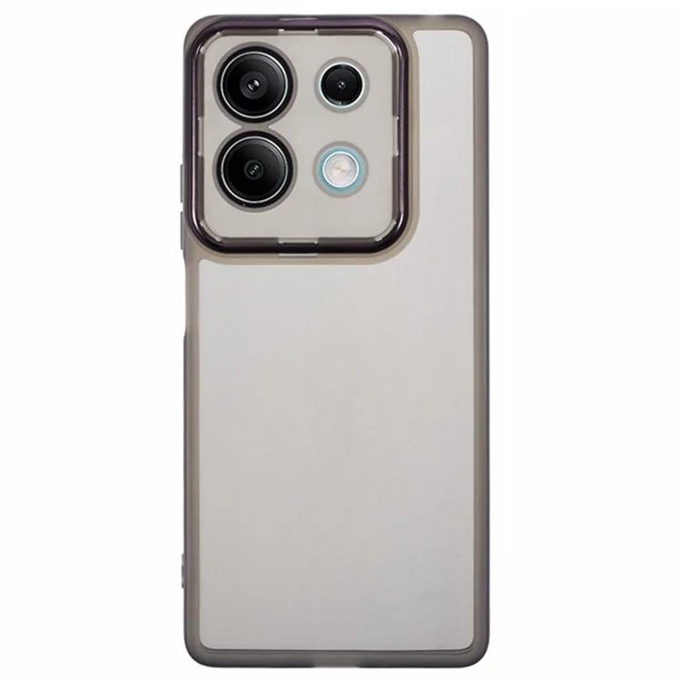 WANLONFENG DKSM2 Series Clear Case for Xiaomi Redmi Note 13 5G TPU Phone Cover with 2Pcs Screen Film  /  Electroplated Lens Frame - Transparent Black