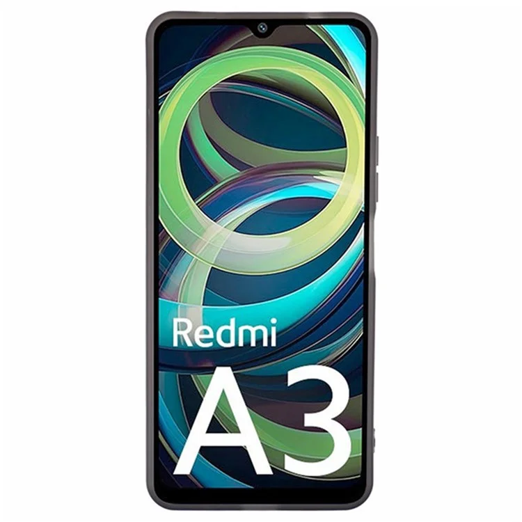 WANLONFENG DKSM2 Série Capa Transparente para Xiaomi Redmi A3 4G / Poco C61 4G Capa de Celular TPU com 2 Películas de Proteção de Tela - Preto Transparente