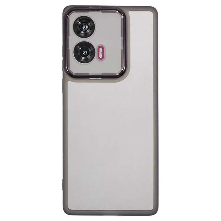 WANLONFENG DKSM2 Série Étui Transparent pour Motorola Edge 50 Fusion 5G Coque de Téléphone TPU avec 2 Films de Protection d'Écran - Noir Transparent