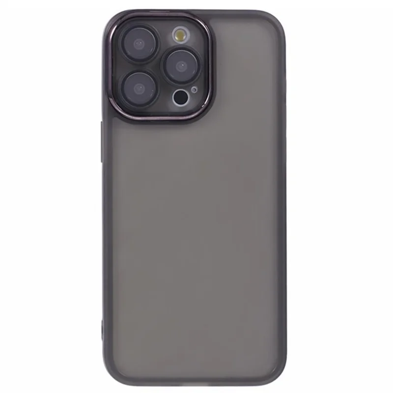 WANLONFENG DKSM2 Série Coque en TPU Transparente pour iPhone 14 Pro Max avec 2 Films de Protection d'Écran / Cadre d'Objectif Électrolytique - Noir Transparent