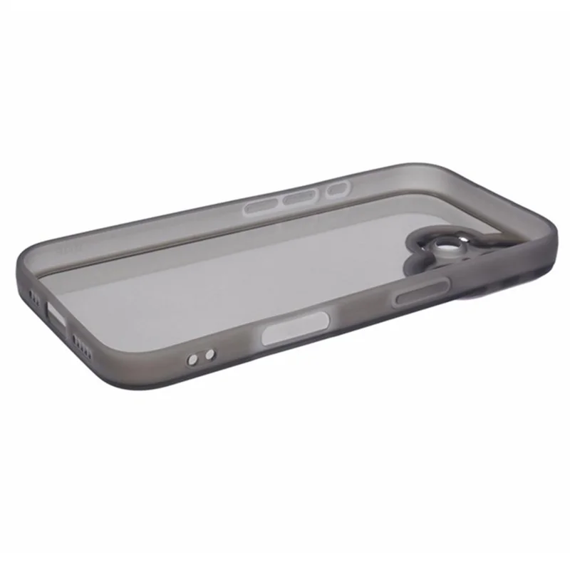 WANLONFENG DKSM2 Series For iPhone 16 Plus Case TPU Clear Phone Cover with 2Pcs Screen Film / Electroplated Lens Frame - Transparent Black