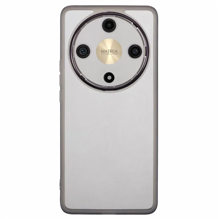 WANLONFENG DKSM2 Series Clear Case for Honor X9b 5G / Magic6 Lite 5G TPU Phone Cover with 2Pcs Screen Film / Electroplated Lens Frame - Transparent Black