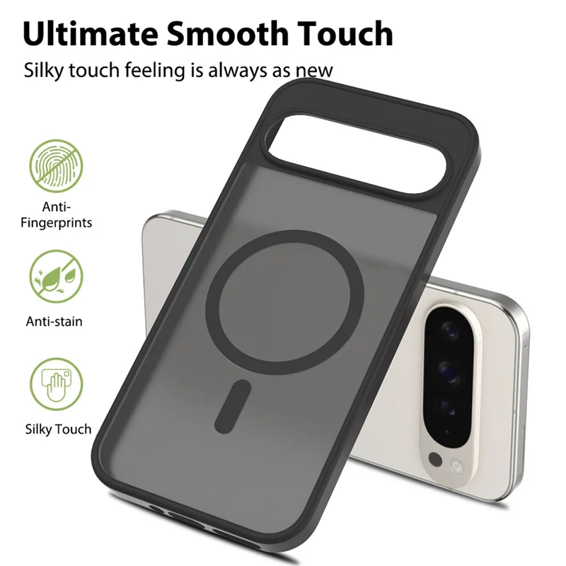 For Google Pixel 9 Pro XL Magnetic Case TPU Frame Acrylic Back Phone Cover Skin Touch - Blue