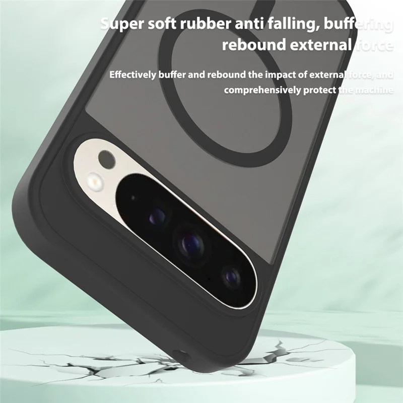 For Google Pixel 9 Pro XL Magnetic Case TPU Frame Acrylic Back Phone Cover Skin Touch - Blue