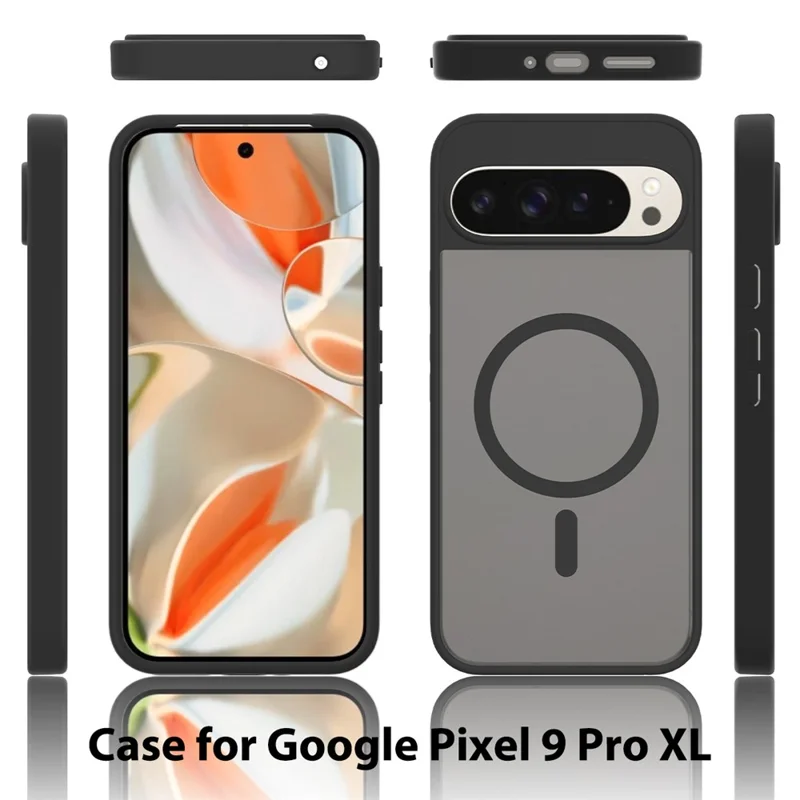 For Google Pixel 9 Pro XL Magnetic Case TPU Frame Acrylic Back Phone Cover Skin Touch - Blue