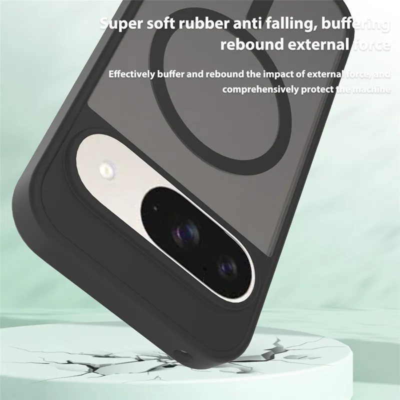 For Google Pixel 9 / 9 Pro Magnetic Case TPU Frame Acrylic Back Phone Cover Skin Touch - Purple