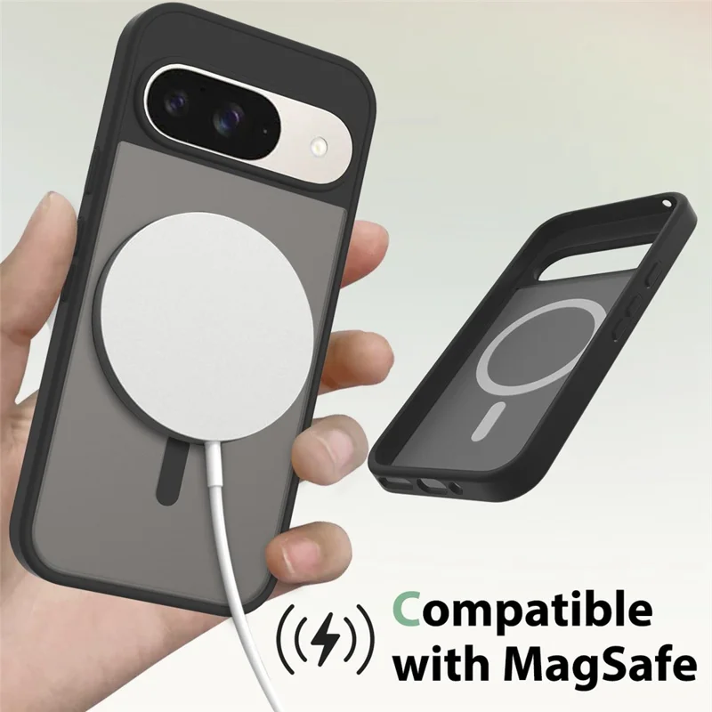 For Google Pixel 9 / 9 Pro Magnetic Case TPU Frame Acrylic Back Phone Cover Skin Touch - Purple