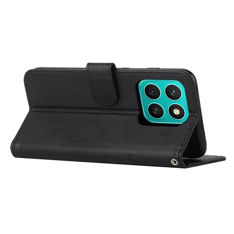Capa de Couro For Honor X8c 4G com Suporte Proteção para Celular - Preto