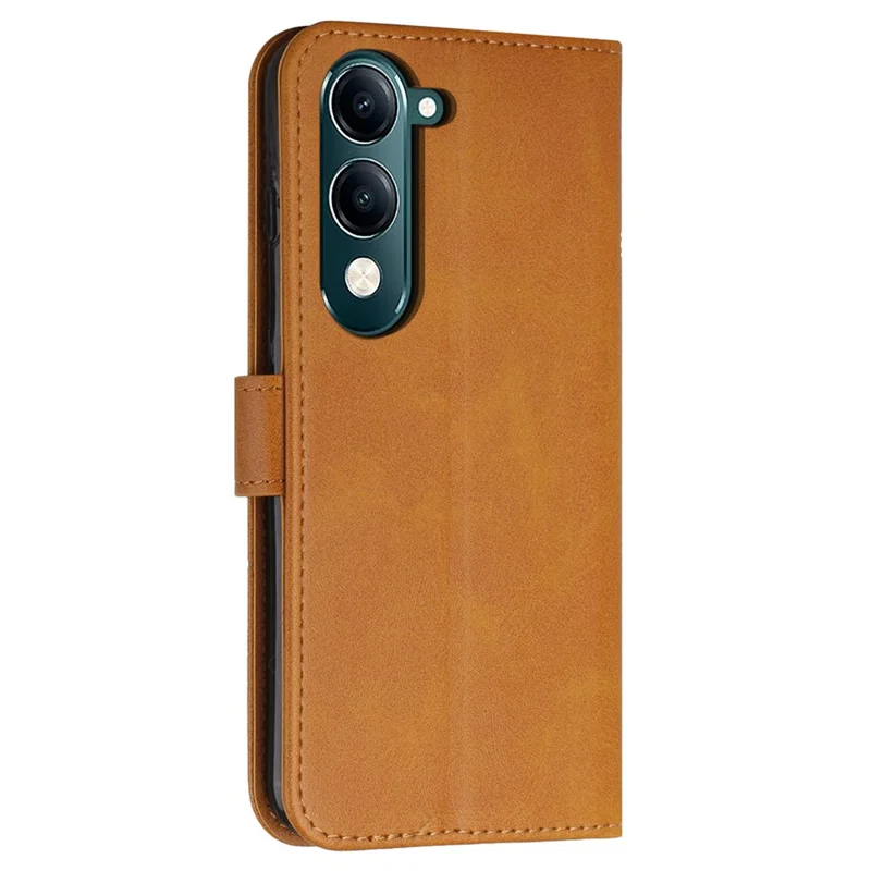 For vivo Y29s 5G  /  Y04 4G Case Leather Stand Protective Phone Cover - Yellow