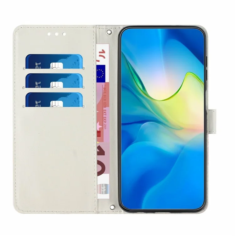 Для Oppo A5 Pro 5G Чехол-подставка Мраморный узор PU Кожаный Бумажник Чехол для телефона - Фиолетовый