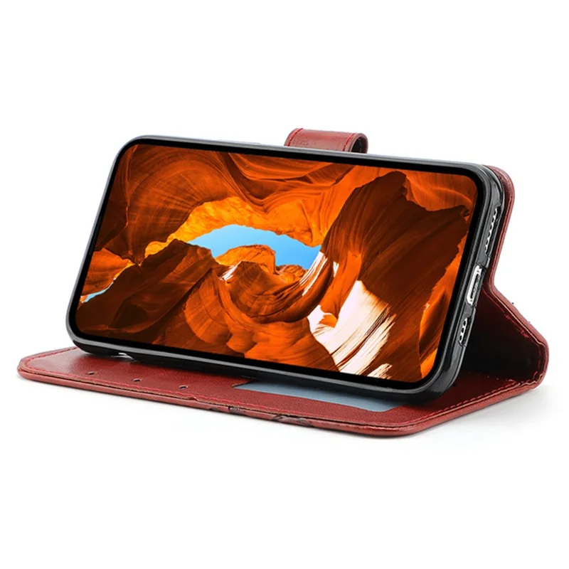 For Google Pixel 8a Case Wallet Stand Imprinted Rose Butterfly PU Leather Phone Cover - Brown