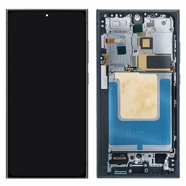 Für Samsung Galaxy S24 Ultra S928B (EU-Version) OEM-Qualität S AMOLED Bildschirm und Digitizer-Einheit + Rahmen (Ohne Logo) - Schwarz